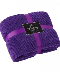 Luxury Throw POPCORN Purple 200x240