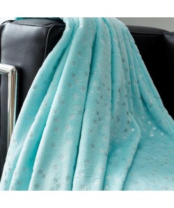 Throw Blanket STARS Glitter Aqua 150x200