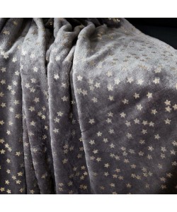 Throw Blanket STARS Glitter Charcoal 150x200