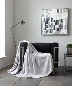 Throw Blanket STARS Glitter Grey 150x200