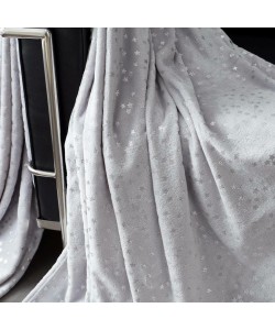 Throw Blanket STARS Glitter Grey 150x200