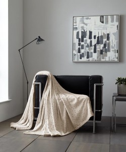 Throw Blanket STARS Glitter Beige 150x200