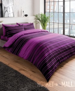 Double duvet set STRIPE PURPLE REVERSIBLE 200x200