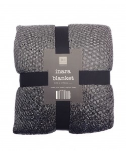 Throw Blanket INARA Glitter Black 130x170