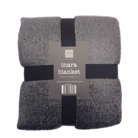Throw Blanket INARA Glitter Black 130x170
