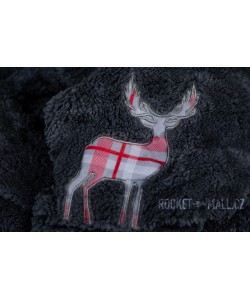 Double Microplush Comforter Set With Deer CHARCOAL 200x200