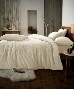 Double Microplush Comforter Set SOFT TEDDY FEEL CREAM 200x200