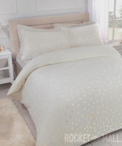Povlečení mikroplyš na dvoulůžko FOIL DOTS IVORY 200x200