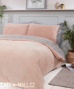 Povlečení mikroplyš na dvoulůžko CHAMPAGNE RIBBED 200x200
