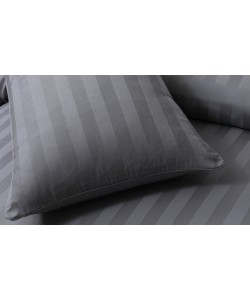 Luxusní saténové hotelové povlečení na dvoulůžko STRIPE GREY 200x200