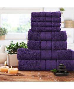 Luxusní sada ručníků 8 ks AUBERGINE