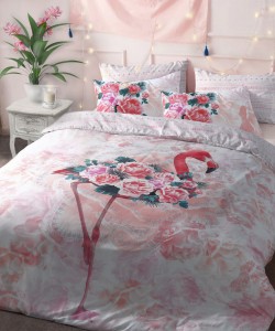 Double Duvet Set FLAMINGO FLORAL REVERSIBLE 200x200
