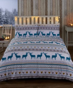 Double duvet set CHRISTMAS OSLO TEAL 200x200