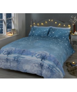 Povlečení na 1-lůžko CHRISTMAS STARRY NIGHTS ICE 135x200