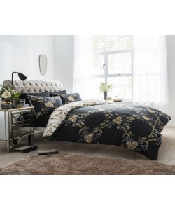 Povlečení na dvoulůžko FLORAL DAMASK BLACK REVERSIBLE 200x200