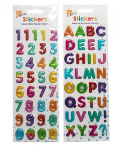 Bright Pop Up Alphabet - Number Stickers