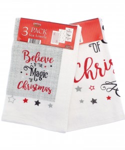 Kitchen towels BELIEVE IN THE MAGIC OF CHRISTMAS STARS 40x60 3 PCs