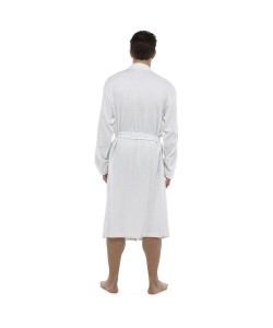 Mens Plain Colour Waffle Dressing Gown WHITE