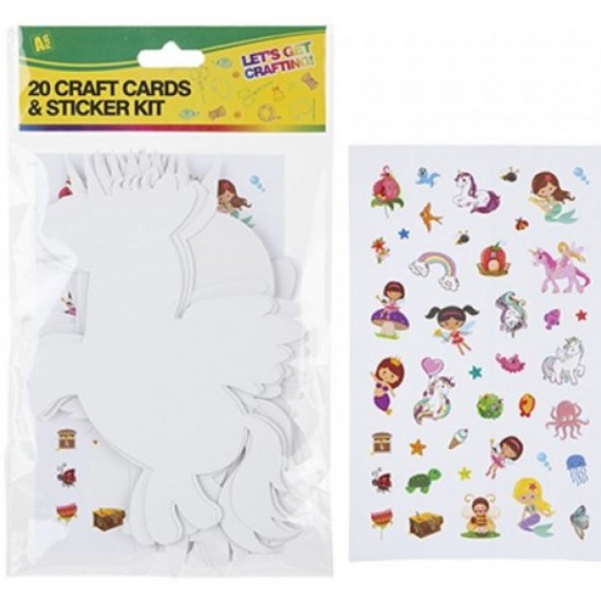 Card Craft Cut Outs With Stickers (20 Pieces)