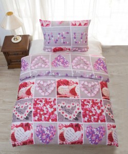 Saten bedding LOVE 140x200