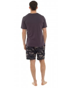 Pánské pyžamo V-neck šedé CAMO