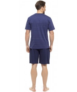 Pánské pyžamo modré DARK STRIPED