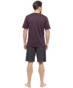 Pánské pyžamo šedé DARK STRIPED