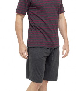 Pánské pyžamo šedé DARK STRIPED