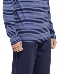 Pánská pyžamo s dlouhým rukávem MODRÉ