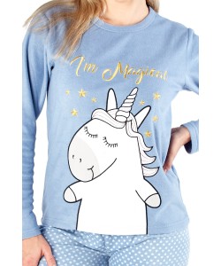 Ladies Comfy Pyjama Set I'M MAGGIE Blue