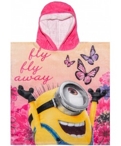 Childrens Hooded Towel Poncho MIMOŇ STUART S MOTÝLKY 55x110