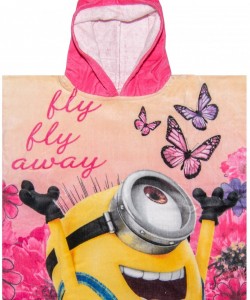 Childrens Hooded Towel Poncho MIMOŇ STUART S MOTÝLKY 55x110